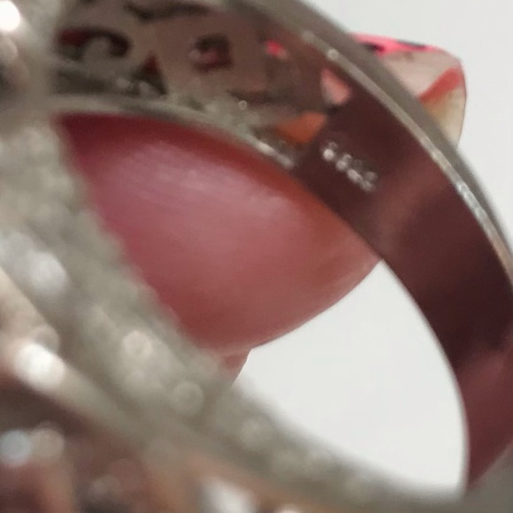 🆕🔥STERLING SILVER GORGEOUS TOPAZ HEART/2SMALL❤️SIDES&MIDDLE ANGEL WINGS👀PICS - Picture 12 of 15